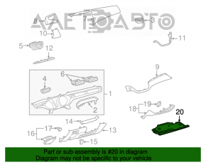 Capacul subtorpedou pentru picioarele pasagerului Toyota Camry v50 12-14 SUA