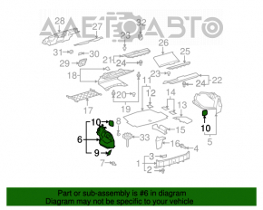 Обшивка арки левая Lexus LS460 LS600h 07-08 черн отсутствует заглушка