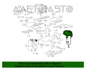 Capacul arcului drept Lexus LS460 LS600h 07-08 negru.