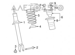 Suport amortizor față stânga Lexus LS460 07-12 rwd nou OEM original