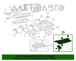 Protecție pentru partea de jos a spate stânga a Toyota Prius 30 10-15.