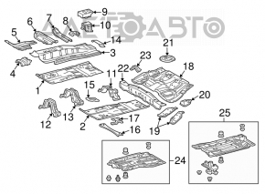 Protecție pentru partea de jos a spate stânga a Toyota Prius 30 10-15.