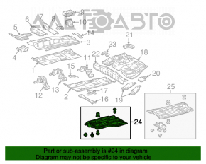 Protecție pentru partea de jos, față, stânga, Toyota Prius 30, 10-15