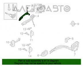 Mânerul ușii exterioare din spate dreapta pentru Mazda CX-5 13-16.