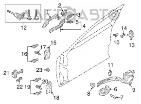 Limitatorul ușii din spate stânga Mazda 6 13-17, nou, original OEM