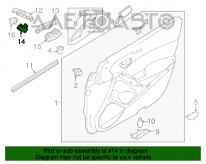 Управление стеклоподъемником передним правым Mazda 6 13-21 черн, manual, с черн накладкой