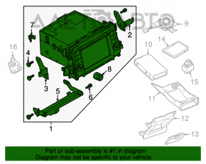 Radio CD player Mazda 6 13-15 SUA, zgârietură