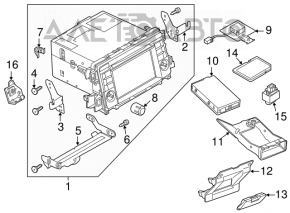 Радио магнитфон монитор проигрыватель Mazda 6 13-15 usa, потерт дисплей