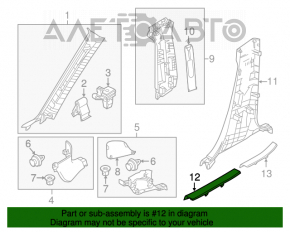 Capac prag dreapta fata Mazda 6 13-17 negru, zgarieturi