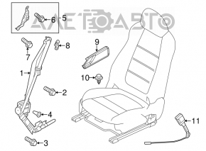 Пассажирский ремень безопасности с натяжителем Mazda 6 13-17 черн