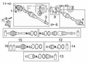 Ax cu roți față dreapta Mazda CX-5 13-16 2.0 FWD