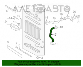 Патрубок охлаждения нижний Toyota Avalon 13-18 3.5