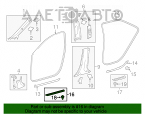 Накладка порога передняя правая внешн Toyota Camry v55 15-17 usa черн мат, царапины