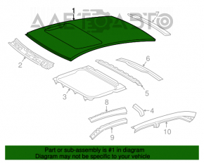 Acoperișul metalic pentru Toyota Camry v50 12-14 SUA cu trapă, tăiată și îndoită