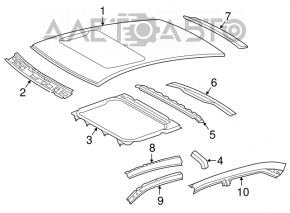 Acoperișul metalic pentru Toyota Camry v50 12-14 SUA cu trapă, tăiată și îndoită