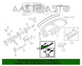 Накладка колени водителя Mazda 6 13-17 черн, царапины