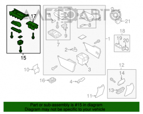 Consola centrală pentru cotiera Mazda 6 16-17 restilizată.