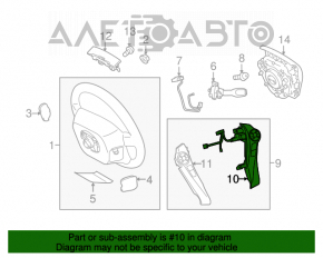 Butonul de control de pe volanul dreapta Toyota Prius V 12-17 are uzuri.