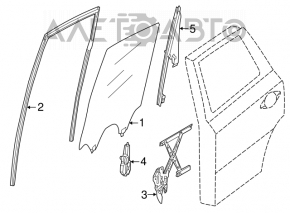 Geamul ușii din spate dreapta a Infiniti JX35 QX60 13- AGC, tonifiere.