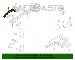 Ручка двери внешняя задняя правая Infiniti JX35 QX60 13-