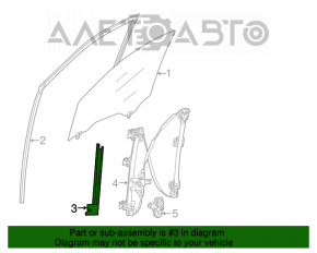 Geam ghidaj ușă față dreapta Infiniti JX35 QX60 13-