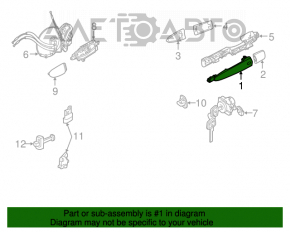 Mânerul ușii exterioare din față dreapta Infiniti JX35 QX60 13- crom keyless