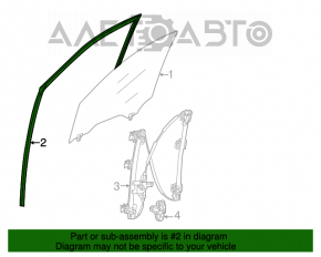 Garnitură de geam față stânga Infiniti JX35 QX60 13-