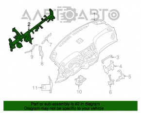 Tubul subtorpilor de întărire Infiniti JX35 QX60 13-15, ruginit.