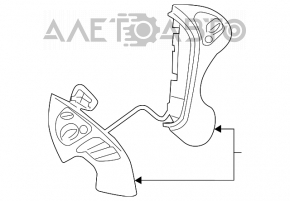 Butonul de control de pe volanul stâng al Infiniti JX35 QX60 13- negru.