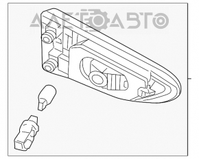 Lampa interioară pentru capacul portbagajului stânga Infiniti JX35 QX60 13-15, de restaurat, pentru polizare.