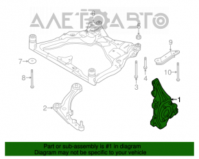 Цапфа передняя правая Infiniti JX35 QX60 13-