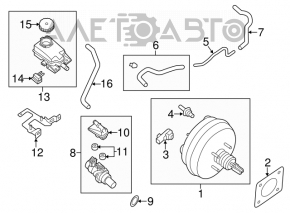 Cilindrul principal de frână cu rezervorul Infiniti JX35 QX60 13-