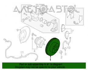 Placă de frână față stânga Nissan Murano z52 15- 320/28mm ruginită