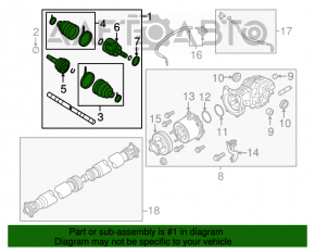 Ax cu roți spate dreapta pentru Nissan Pathfinder 13-20