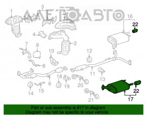 Глушитель задняя часть бочка левый Toyota Avalon 05-12