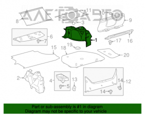 Обшивка арки правая Toyota Avalon черн 05-12