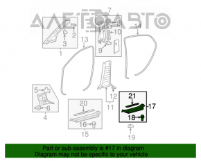 Capacul pragului din spate dreapta pentru Toyota Avalon gri 05-12