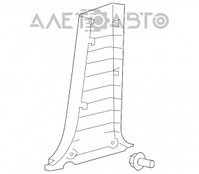 Capacul stâlpului central, partea de jos, stânga, gri, Toyota Avalon, 05-12