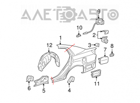 Aripi spate stânga Toyota Avalon 05-12 albastru.