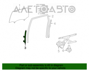 Geam ghidaj ușă spate dreapta scurtă Toyota Sequoia 08-16