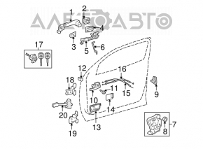 Mânerul ușii exterioare din spate dreapta pentru Toyota Sequoia 08-16.