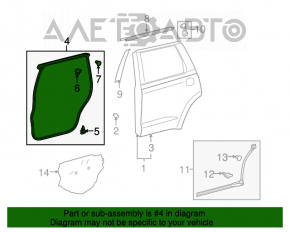 Garnitura ușii din spate dreapta pentru Toyota Sequoia 08-16