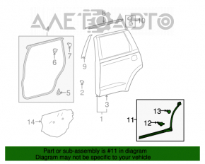 Уплотнитель двери нижний задний правый Toyota Sequoia 08-16