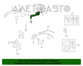 Mecanismul manetei ușii din față dreapta pentru Toyota Sequoia 08-16