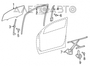 Geam ghidaj ușă față dreapta lung Toyota Sequoia 08-16