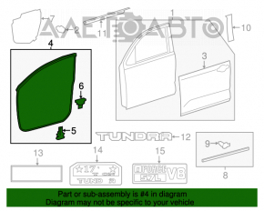 Garnitura ușii față stânga Toyota Sequoia 08-16