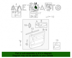 Controlul geamului electric din partea dreapta față Toyota Sequoia 08-16 cu capac gri.