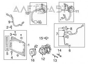 Radiatorul condensatorului de aer condiționat Toyota Sequoia 08-16, nou, neoriginal.