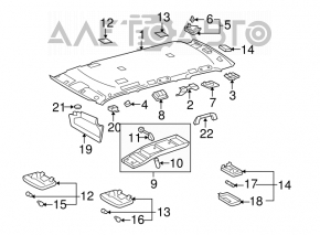 Plafonul de iluminare frontal cu display pentru Toyota Sequoia 08-16.