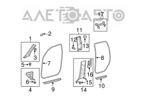 Capacul amortizorului din față dreapta Toyota Sequoia 08-16 gri.